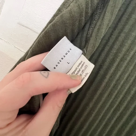 BASERANGE large Brig/wrap skirt, cotton/recycled cotton, ero green - Picture 7 of 10